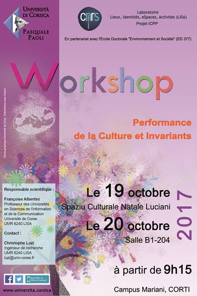 Workshop « Performance de la Culture et Invariants 2017 »