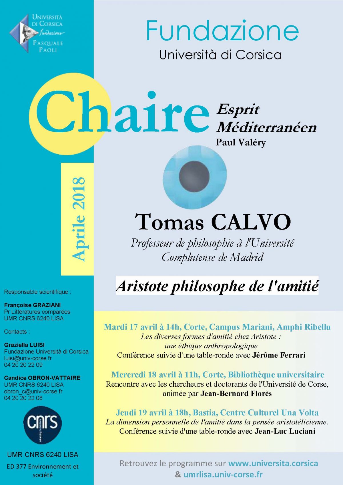 Chaire Paul Valery – Session avril 2018 – Tomas CALVO