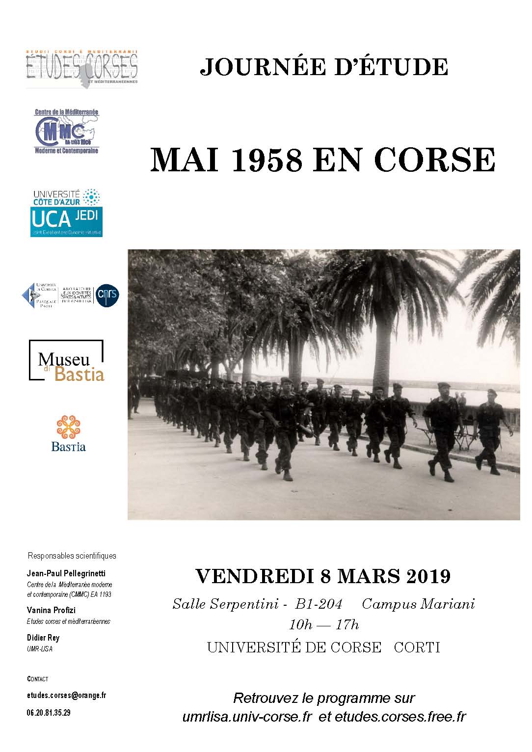 Journée d’études « Mai 1958 en Corse »