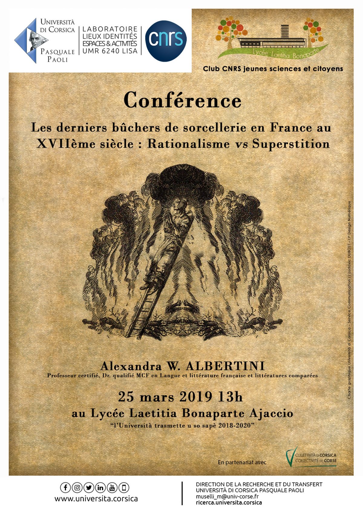 Club CNRS – Conférence « Les derniers bûchers de sorcellerie en France au XVIIè siècle : Rationalisme vs Superstition