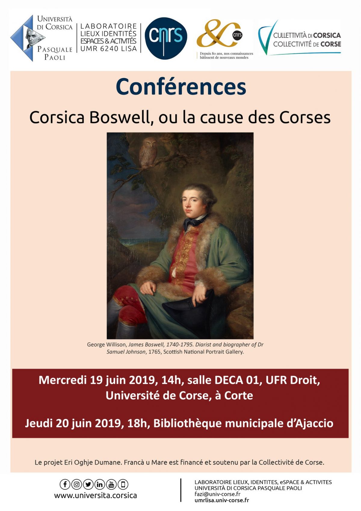 Conférences Corsica Boswell, ou la cause des Corses