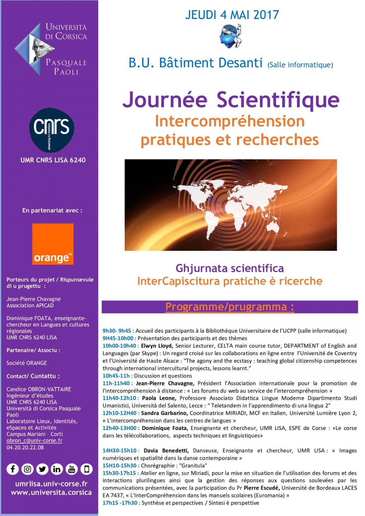 Journée Scientifique « Intercompréhension : pratiques et recherches »