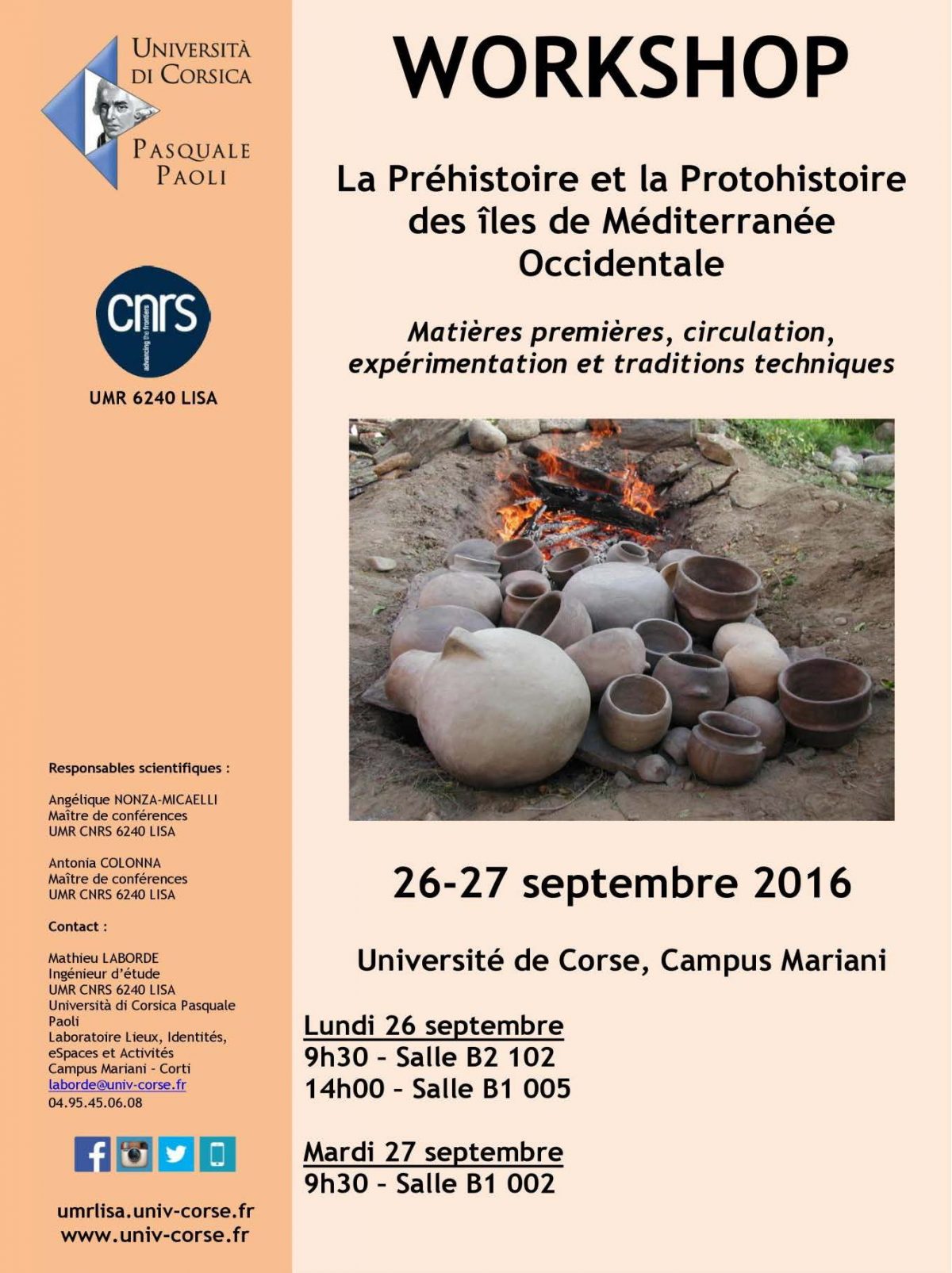 Workshop « La préhistoire et la protohistoire des îles de méditerranée occidentale »