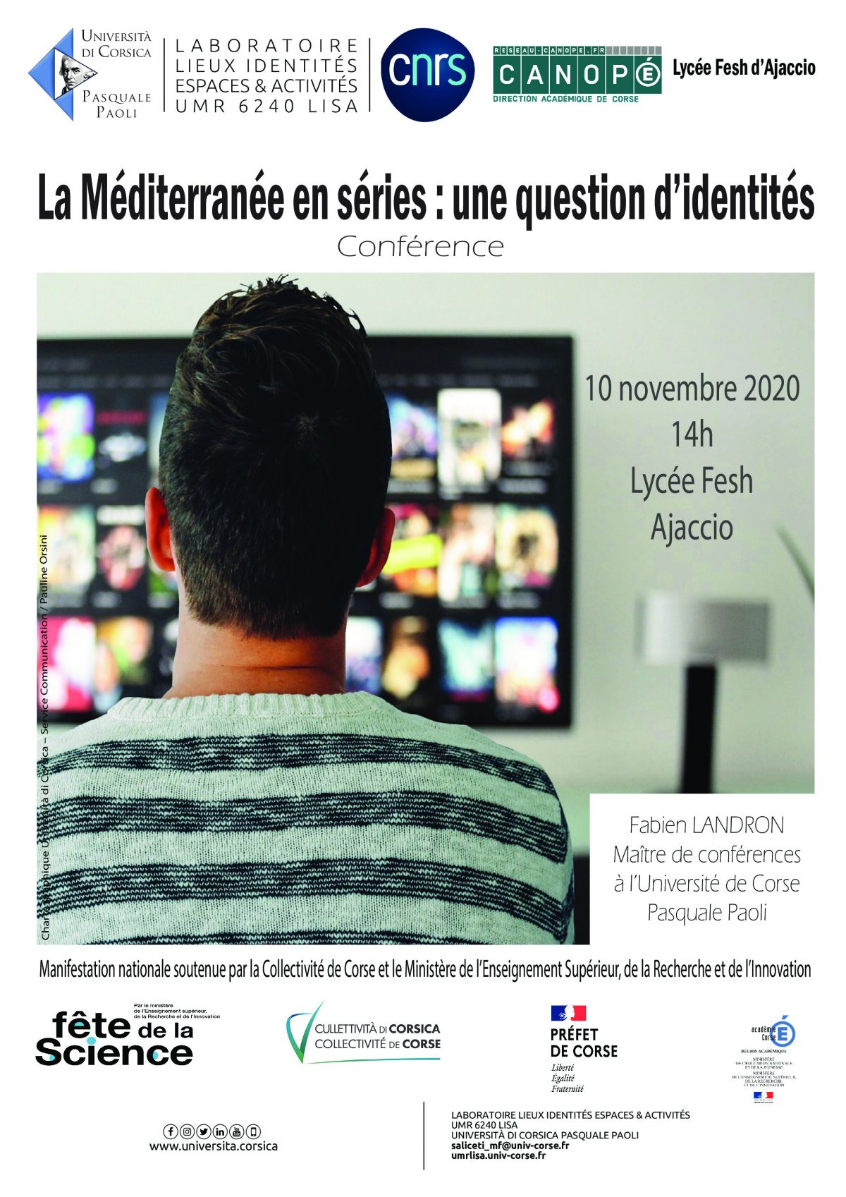 ANNULEE – Conférence « La méditerranée en séries : une questions d’identités »/Fête de la Science 2020
