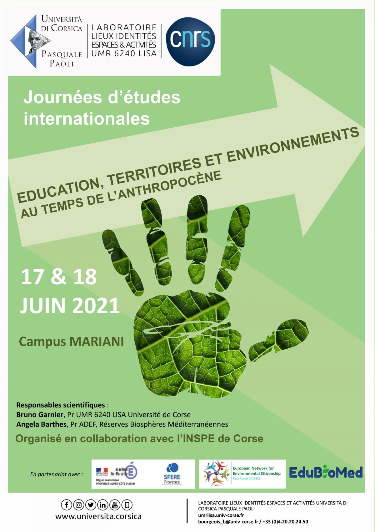 Journées d’études internationales « Education, territoires et environnements au temps de l’anthropocène »