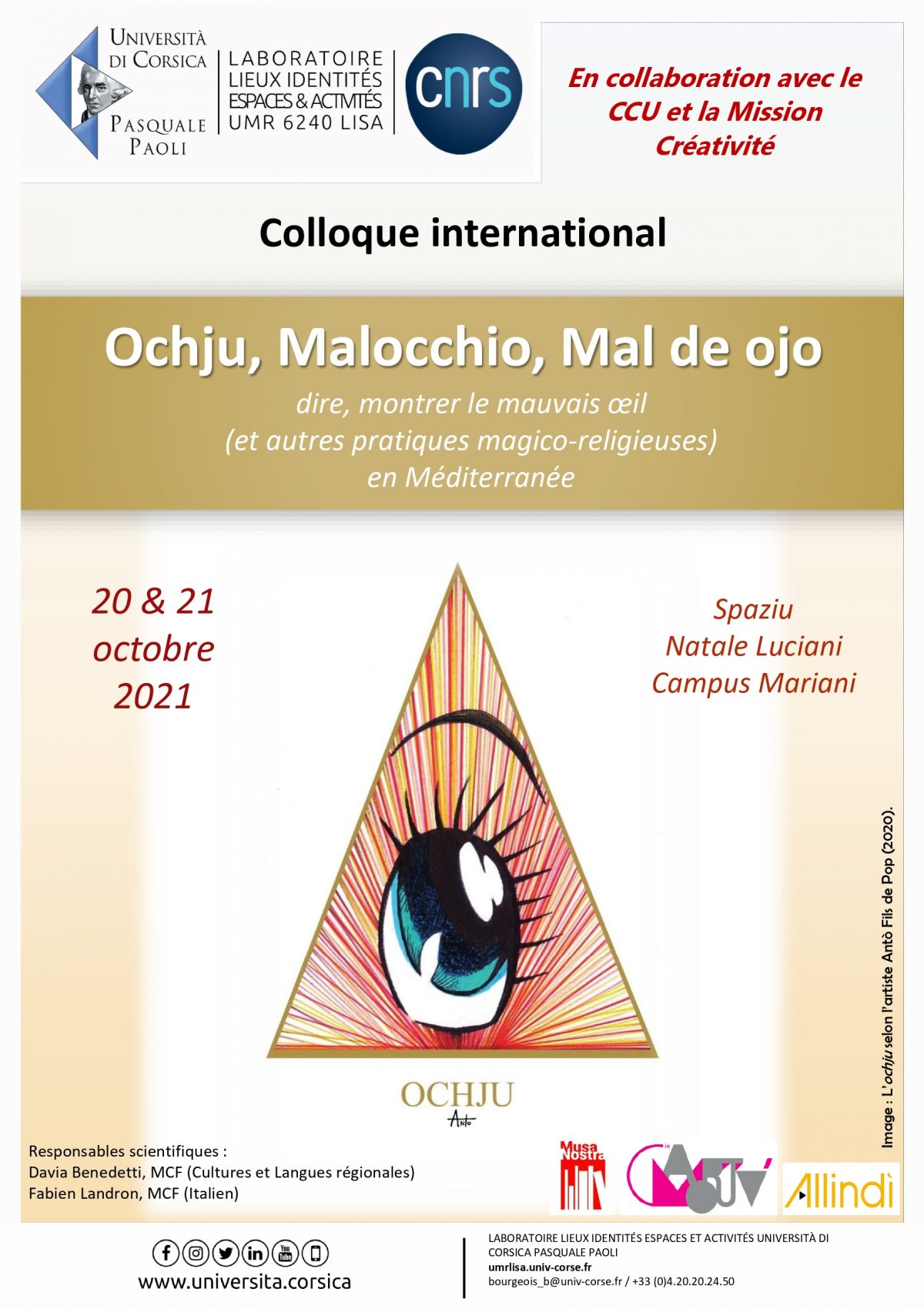 Colloque international Ochju, Malocchio, Mal de ojo