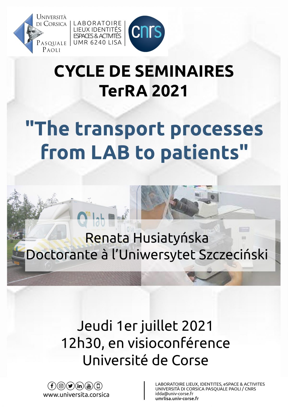 Séminaire TerRa : « The transport processes from LAB to patients »