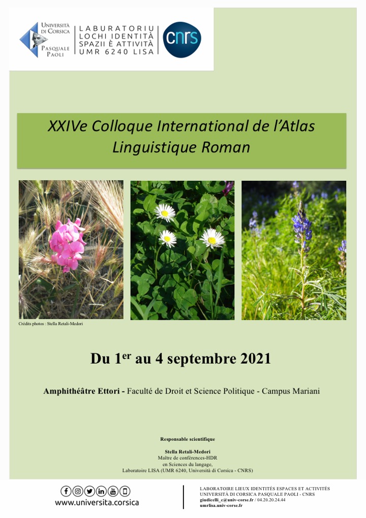 XXIVe Colloque International de l’Atlas Linguistique Roman