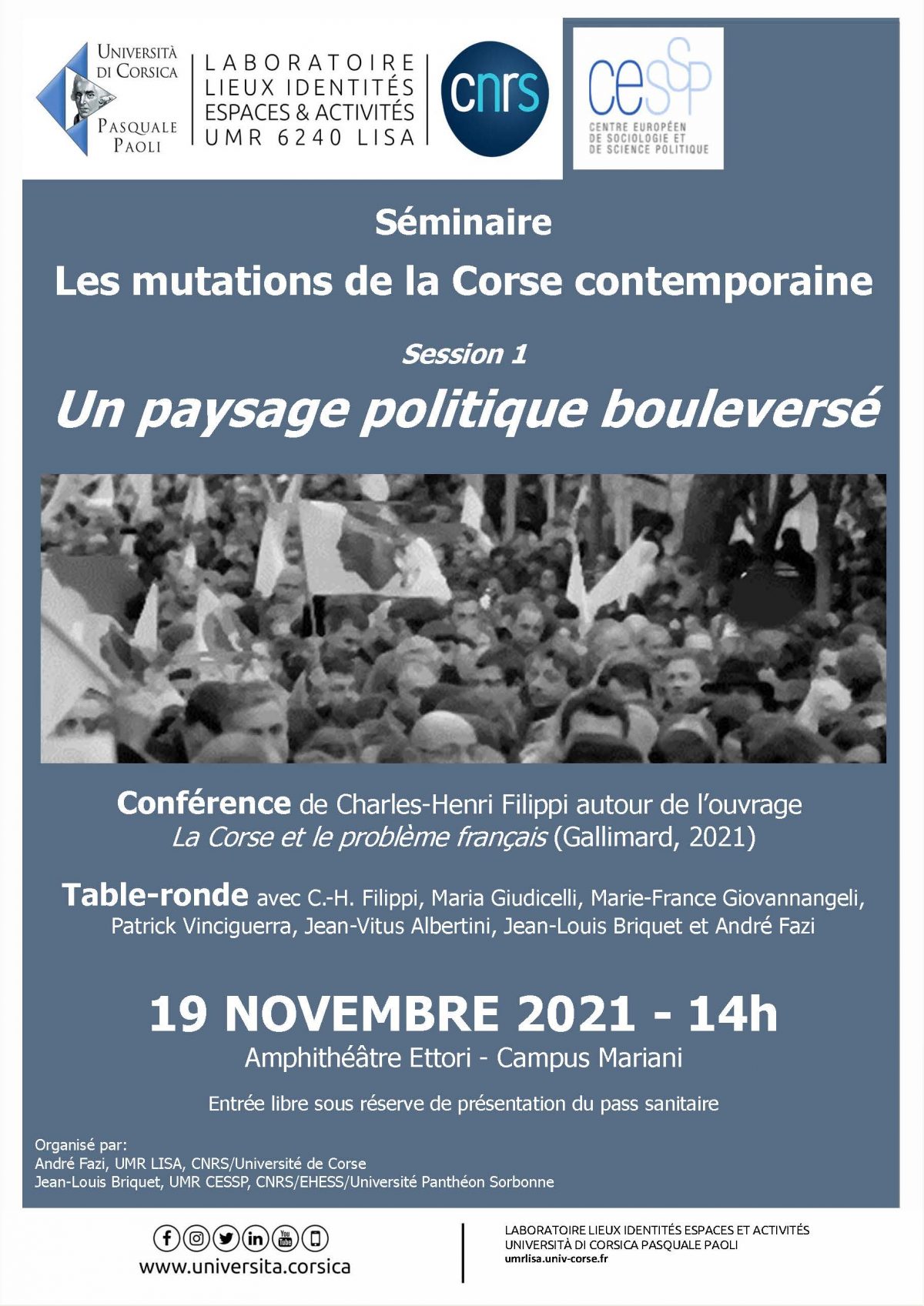 Séminaire « Les mutations de la Corse contemporaine – Regards et questionnements des sciences sociales »