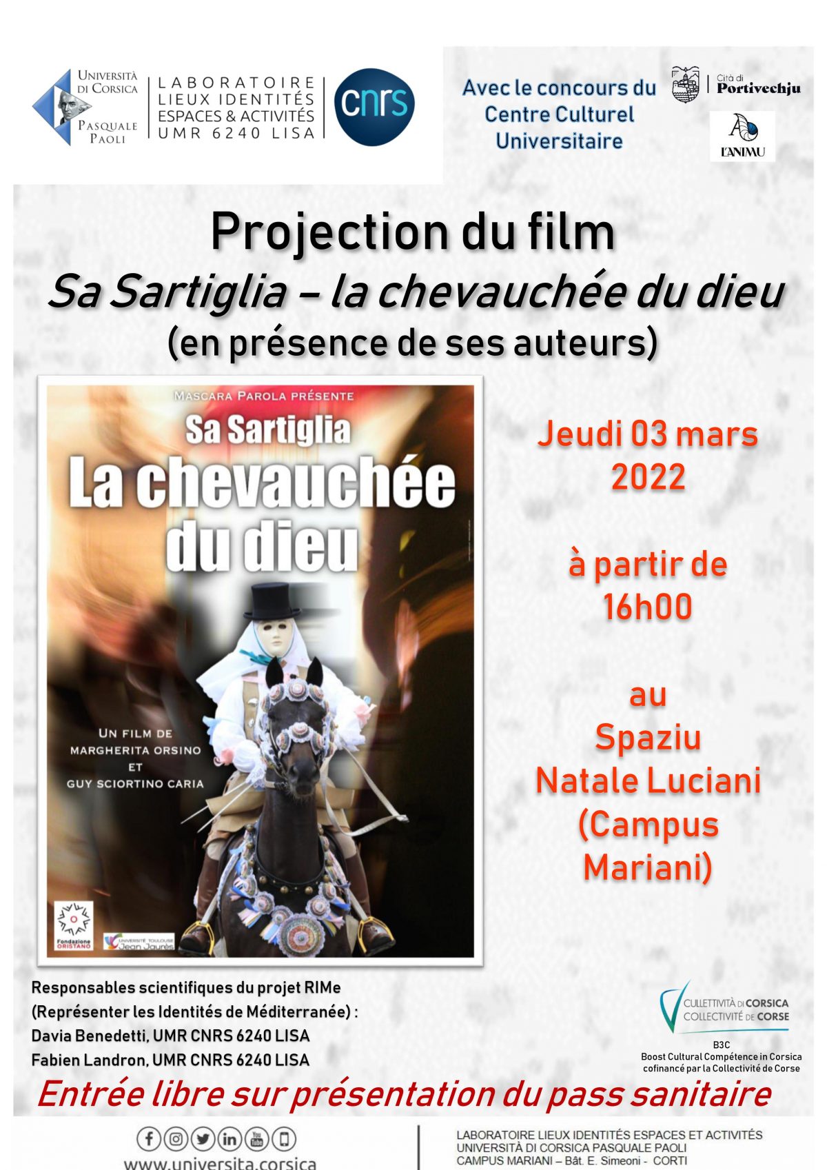 Projection du film « Sa Sartiglia – la chevauchée du dieu »