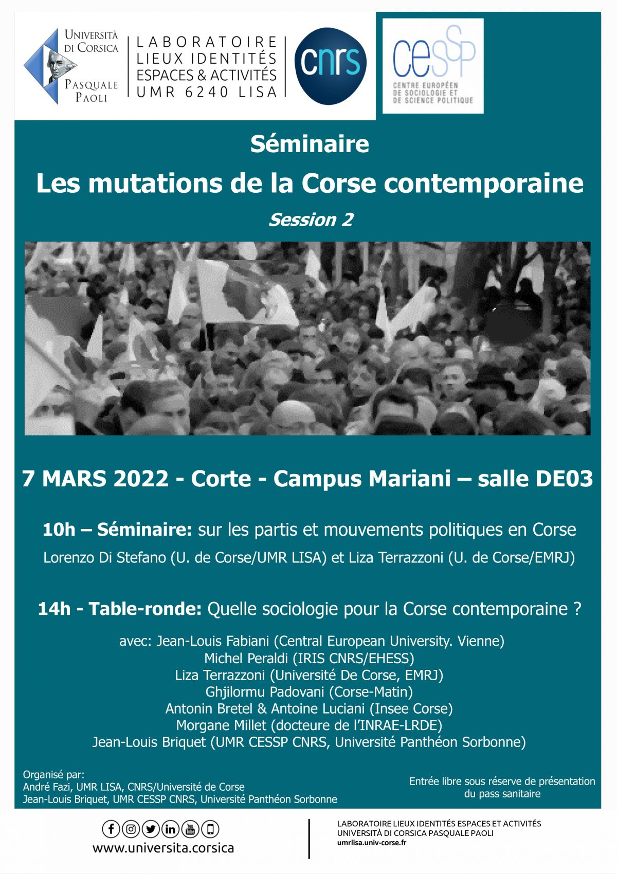 Séminaire « Les mutations de la Corse contemporaine  » session 2
