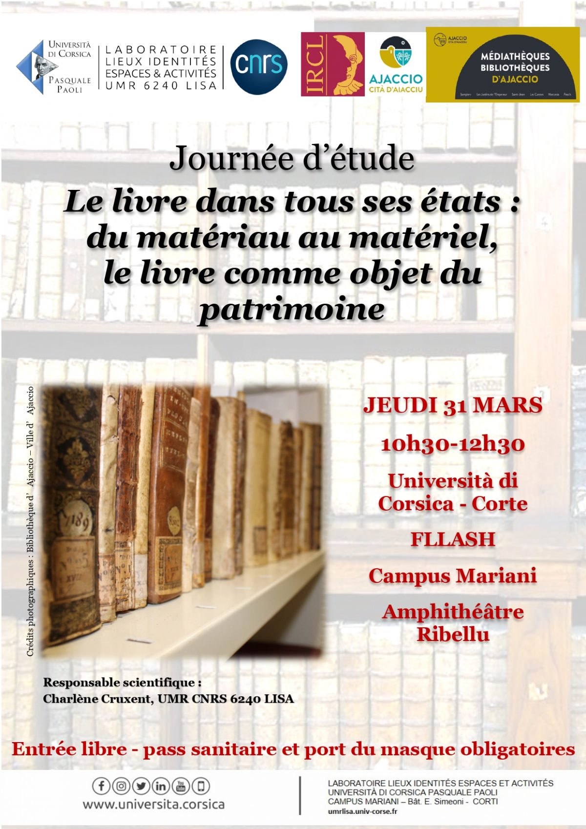 Journée d’étude « Le livre dans tous ses états : du matériau au matériel, le livre comme objet du patrimoine »