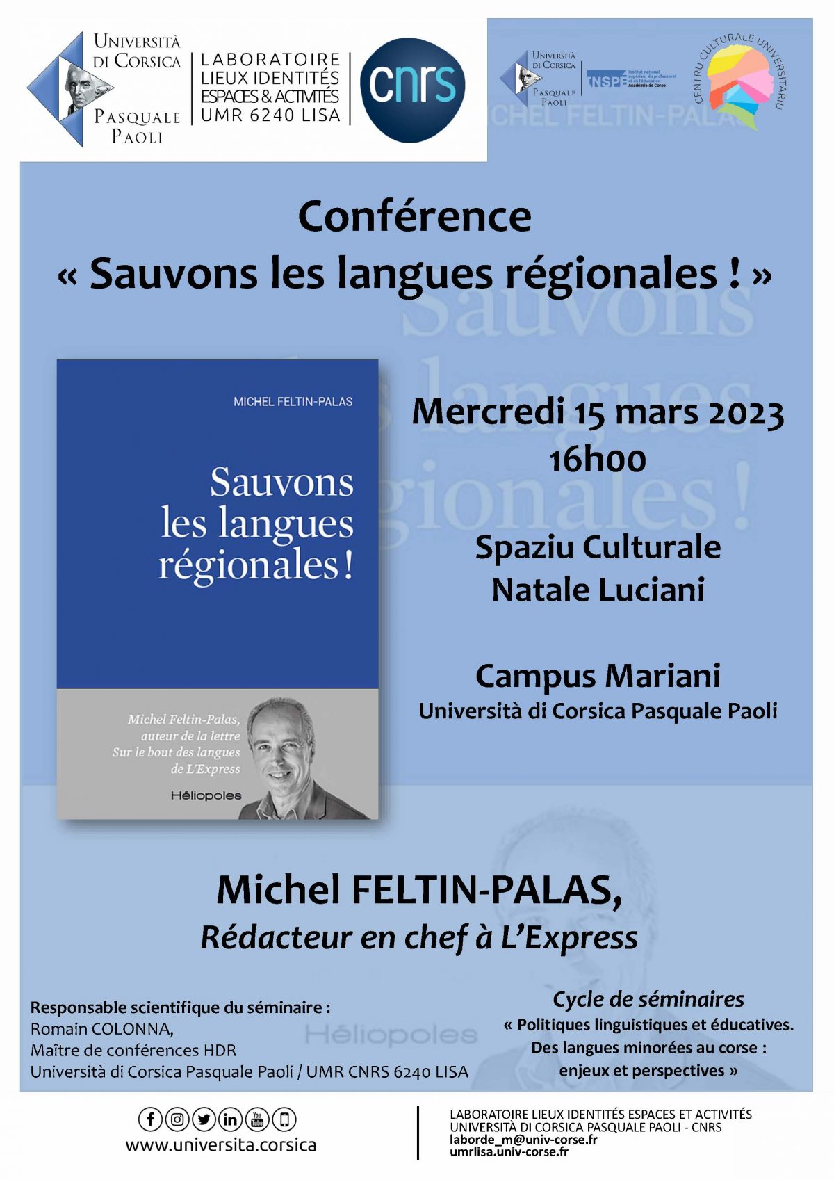 Conférence « Sauvons les langues régionales ! »