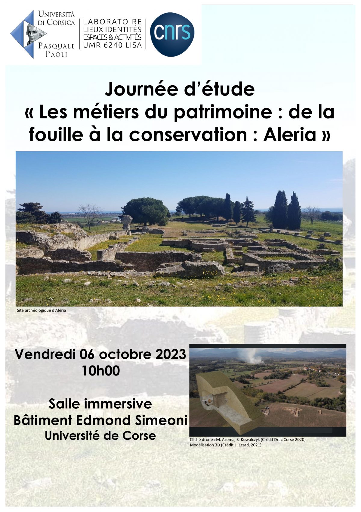 Journée d’étude « Les métiers du patrimoine: de la fouille à la conservation: Aleria »
