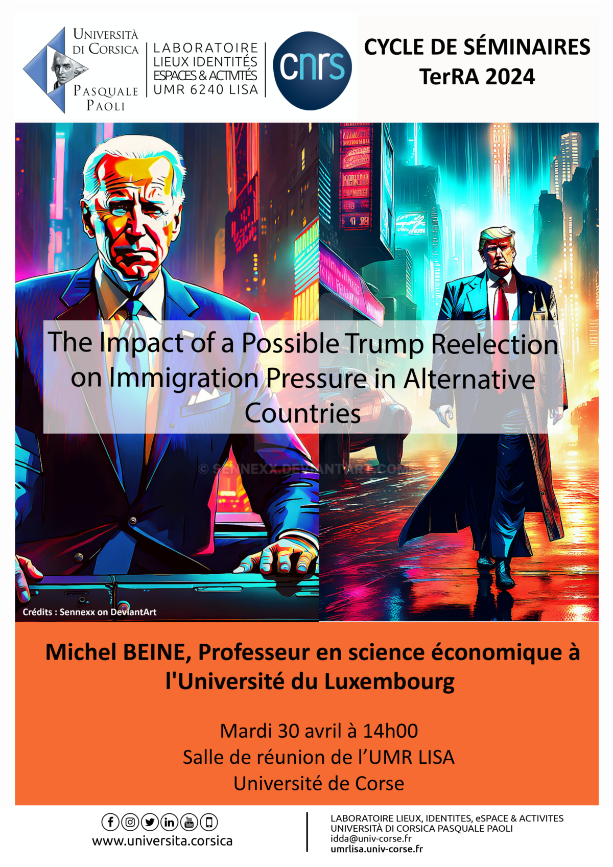 Cycle de séminaires TerRA : The Impact of a Possible Trump Reelection on Immigration Pressure in Alternative Countries
